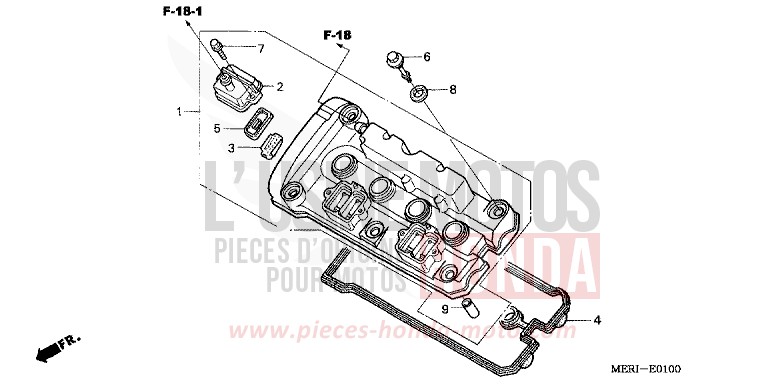 COUVERCLE DE CULASSE de CBF600S ABS NORTH POLE BLUE METALLIC (PB342) de 2005